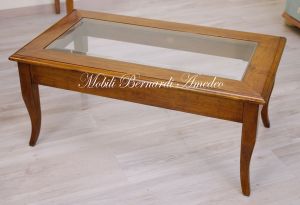 TT19 100 Tavolino Da Salotto Noce Massello Con Vetro 100x55 02